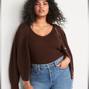 NWT Old Navy chocolate brown sweater tank size XL